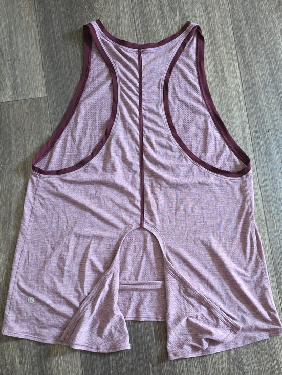 lululemon athletica Tops - lululemon athletica Heathered Rose Racerback Tank with Maroon Trim
